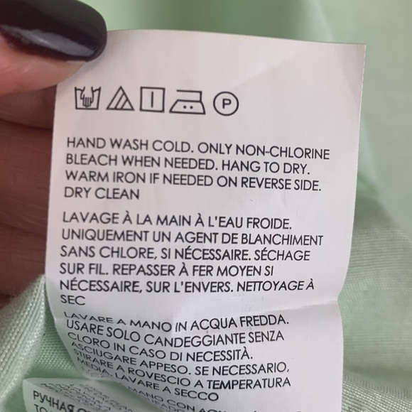 Club Monaco Mint Green Sculptured Sleeve Top with Back Zipper Size Small - Picture 10 of 10